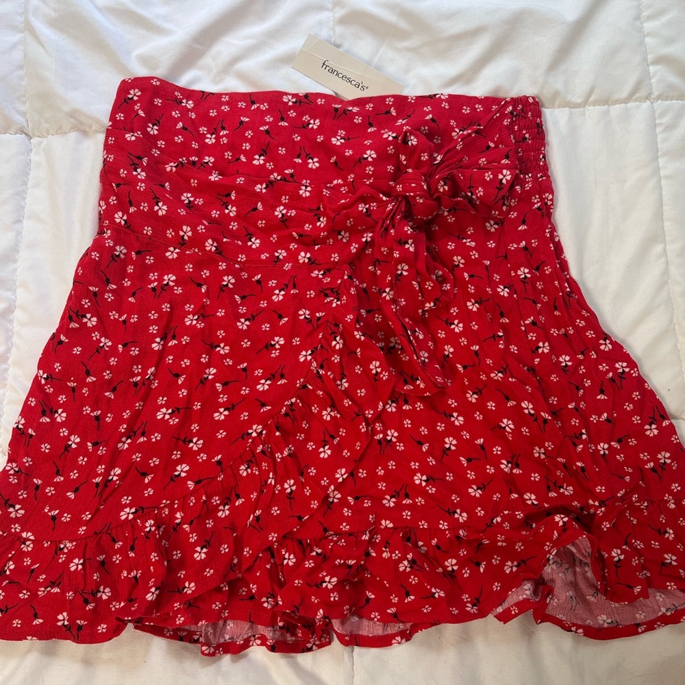Francesca's Collections Red Mini Skirt
